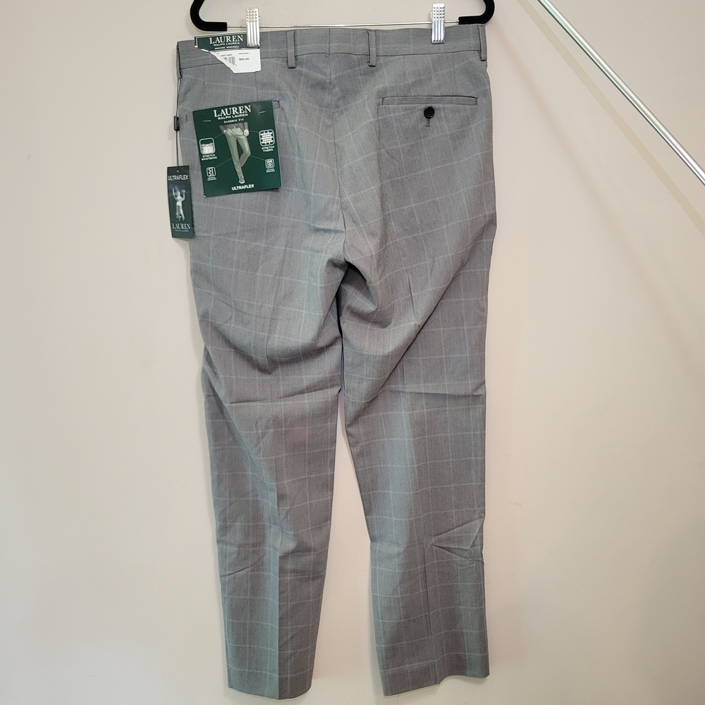 Ralph Lauren Men's Gray Windowpane Pant - Picture 3 of 7